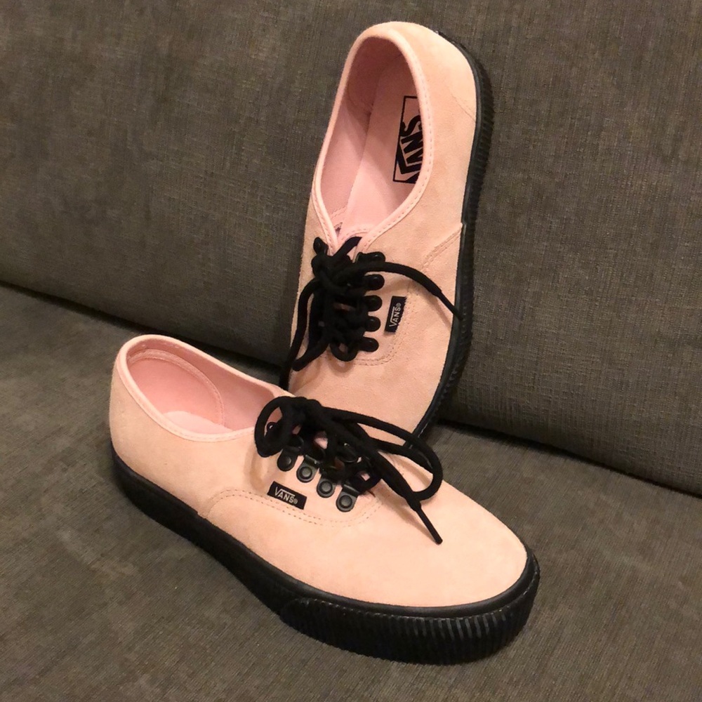 Vans Pink Suede Platform Shoes